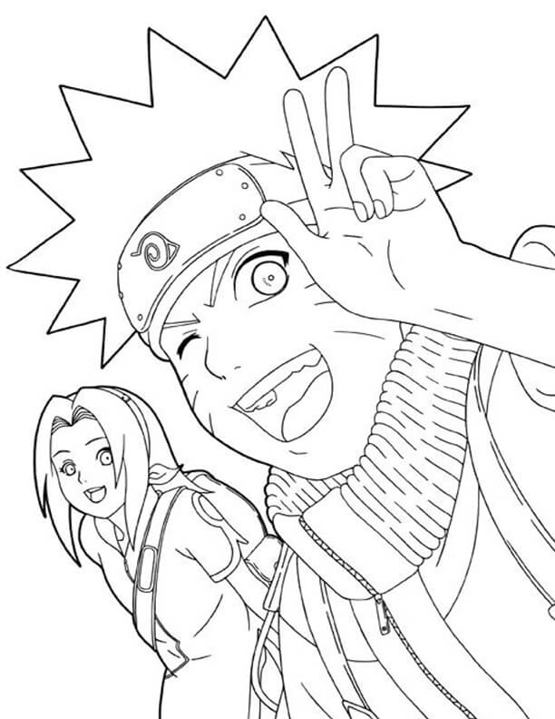 Free easy to print naruto coloring pages