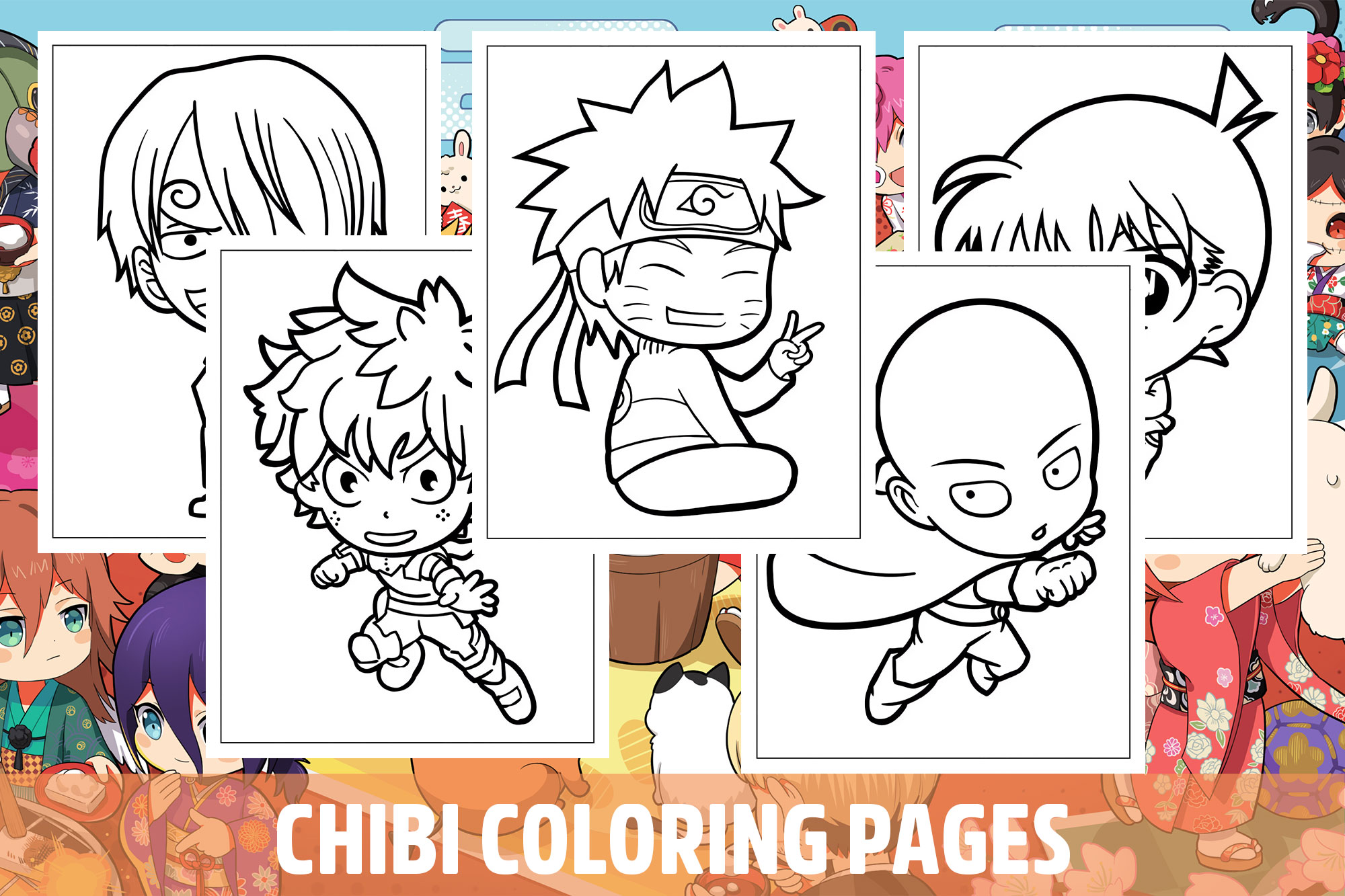 Chibi coloring pages for kids girls boys teens birthday school activity made by teachers