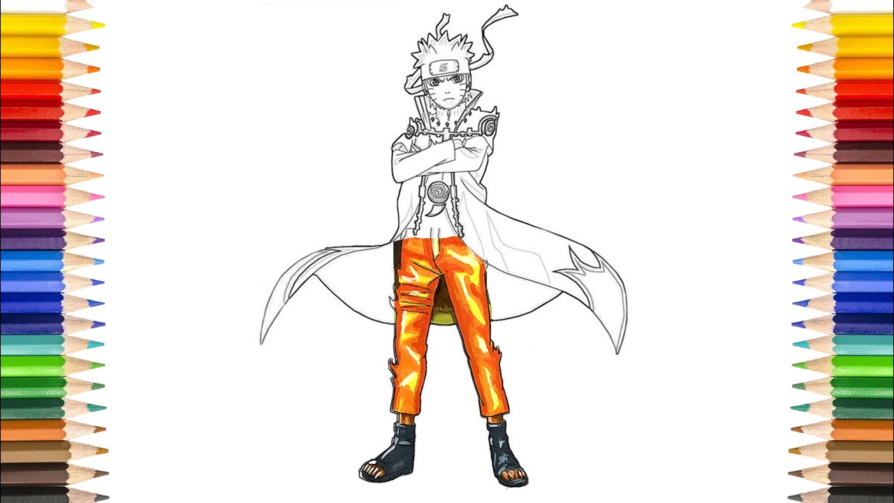 Naruto coloring pages naruto sage mode with nine tail coloring pages