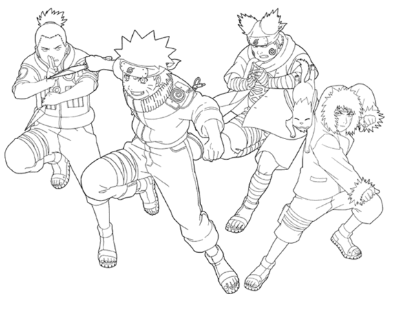 Naruto coloring pages team colors