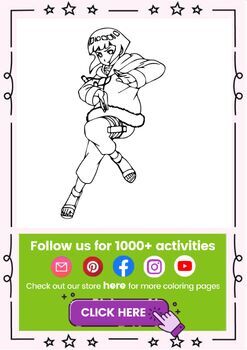 Naruto anime coloring pages bundle for kids toddlers kindergarteners