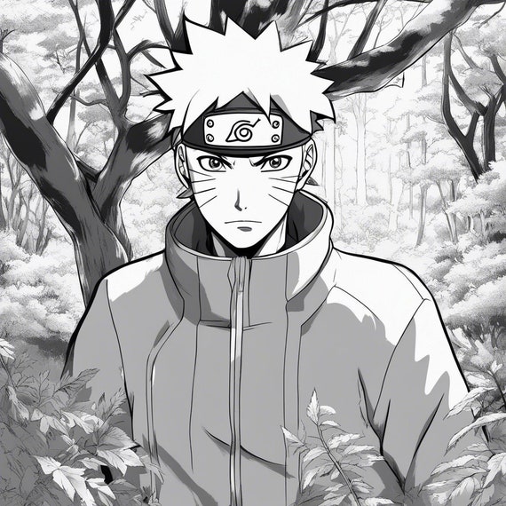 Naruto coloring page anime coloring page digital coloring page