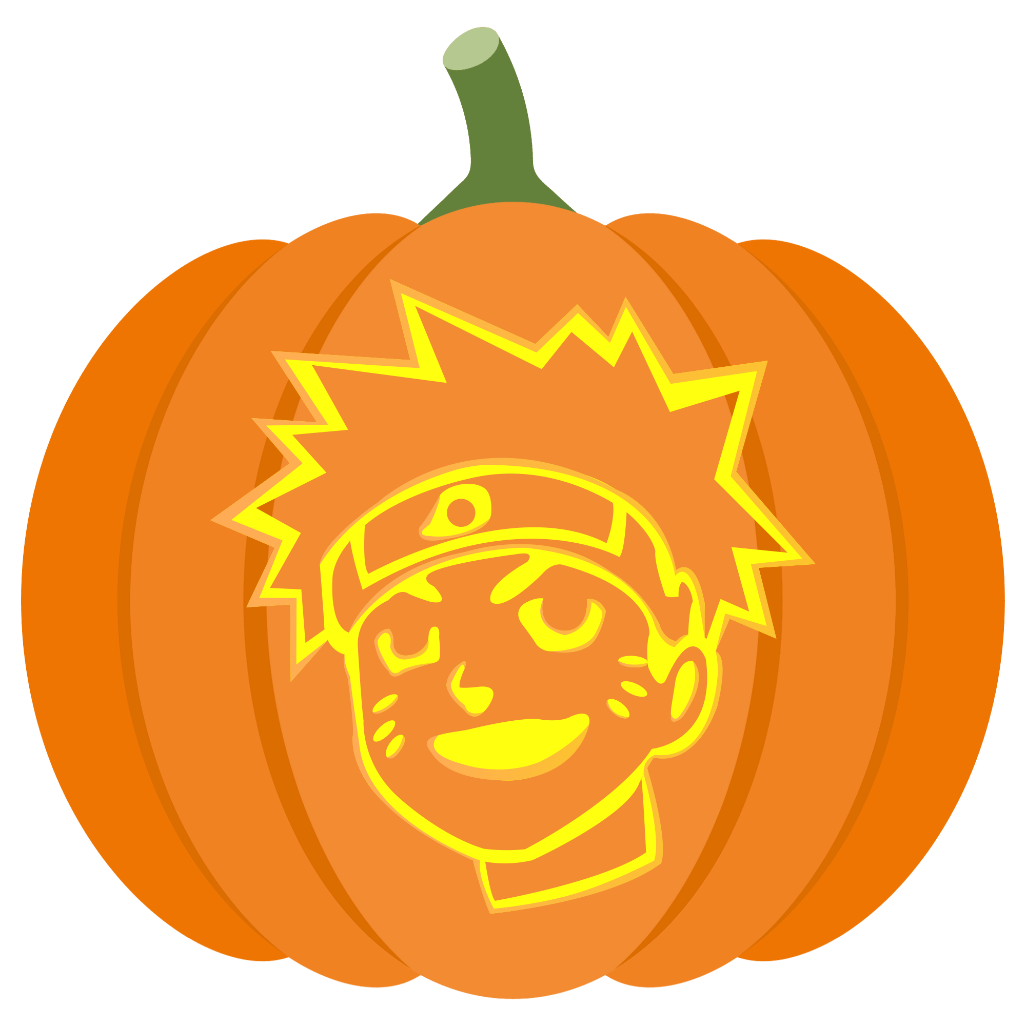 Naruto pumpkin stencil free printable papercraft templates