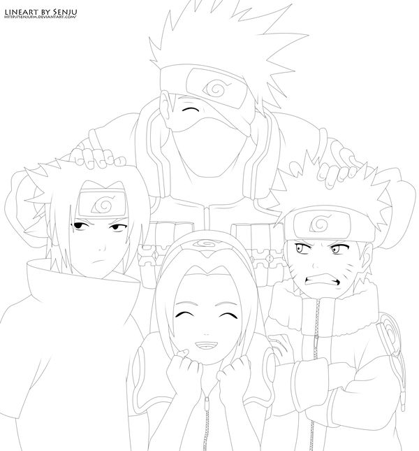 Team by senjufm on deviantart naruto painting naruto sketch drawing naruto drawings