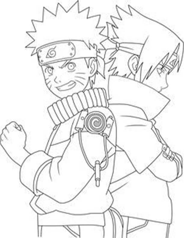 Free easy to print naruto coloring pages