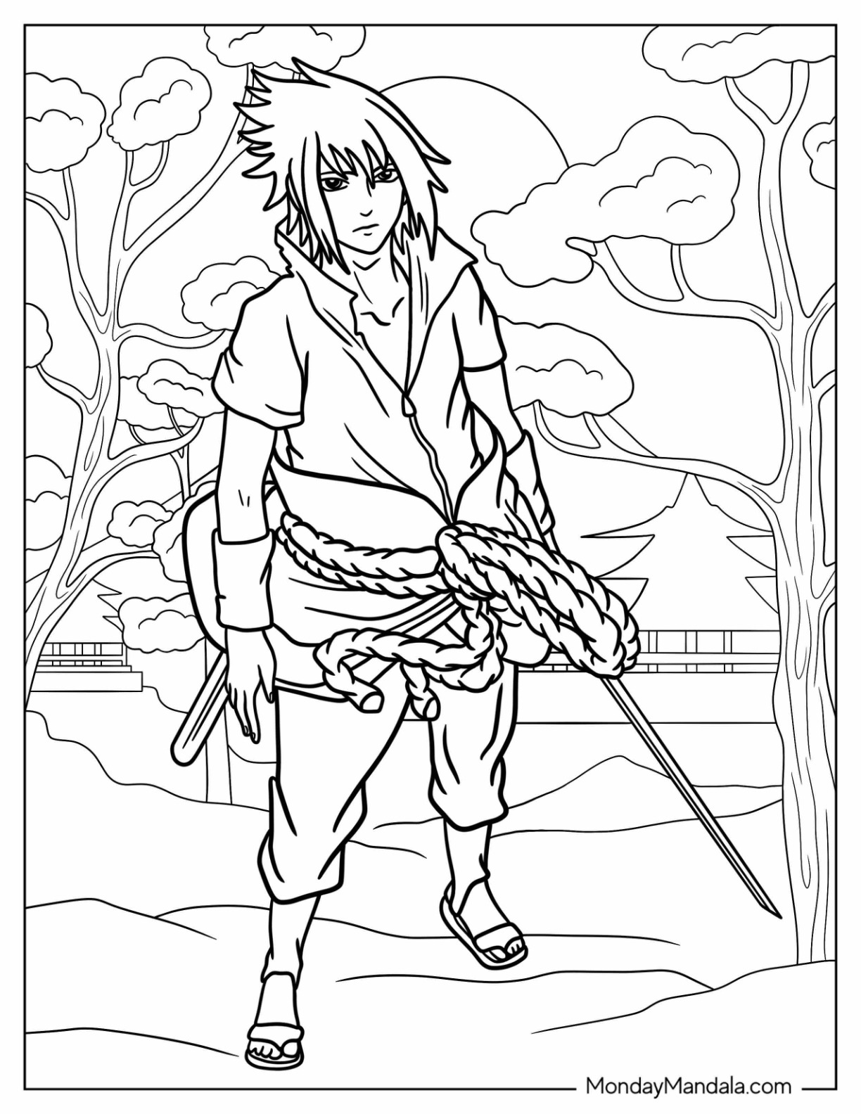 Sasuke coloring pages free pdf printables