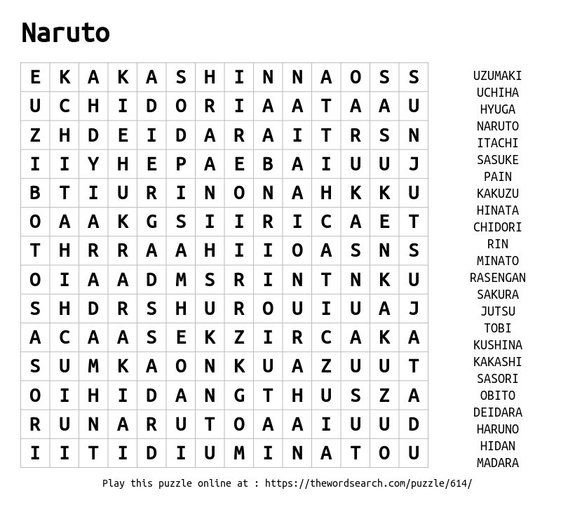 Download word search on naruto