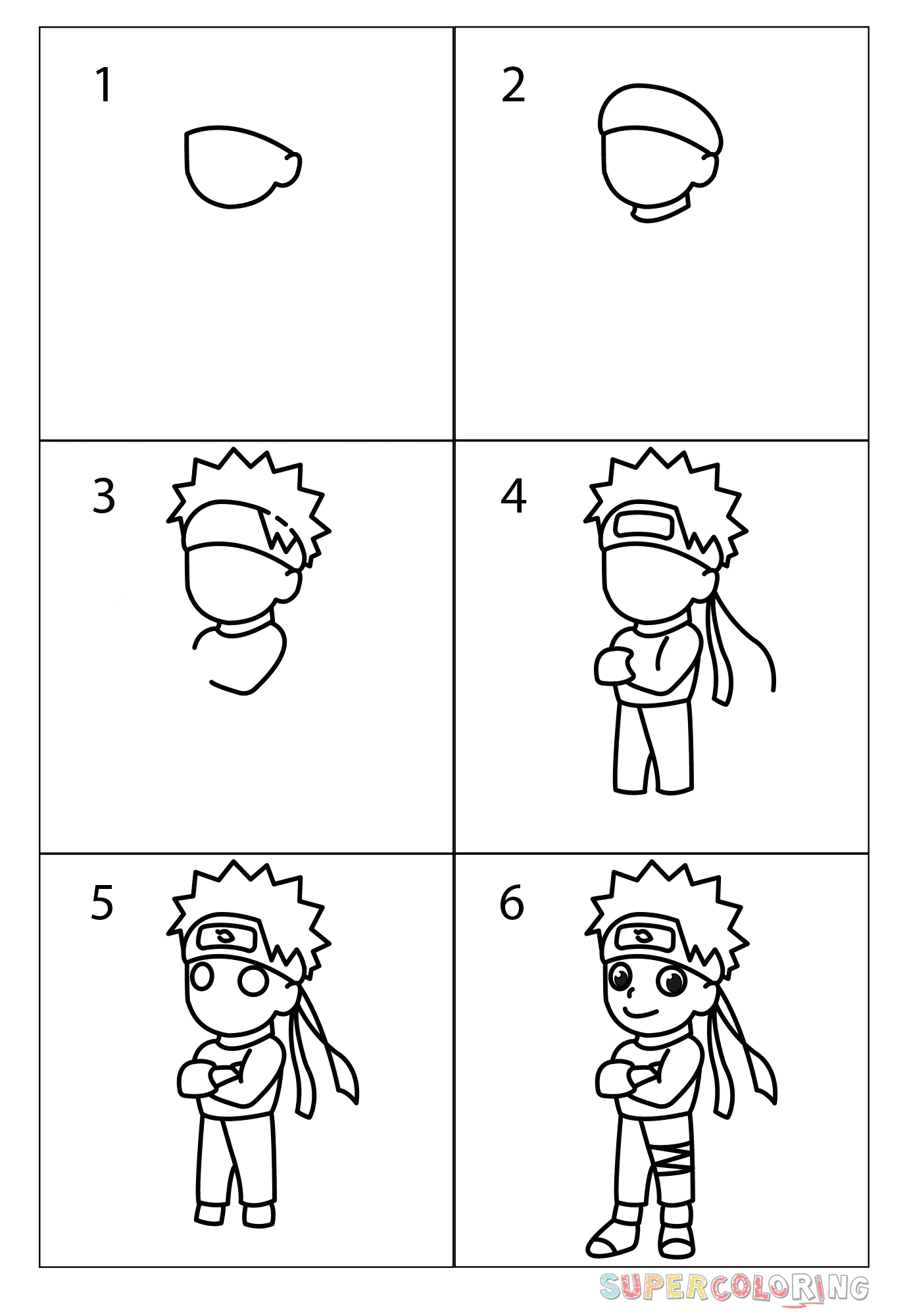 How to draw chibi naruto free printable puzzle games