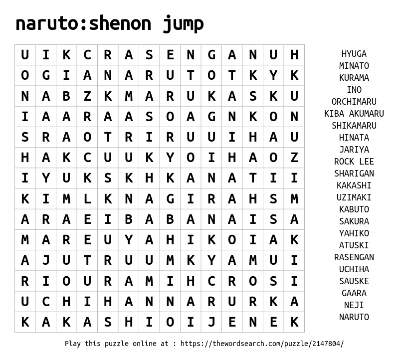 Download word search on narutoshenon jump