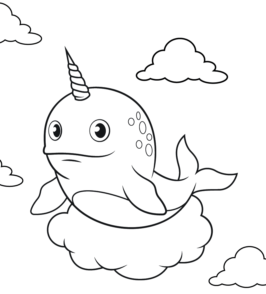 Narwhal coloring pages printable for free download