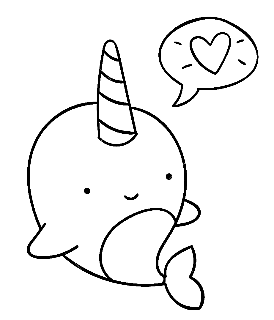 Narwhal coloring pages printable for free download