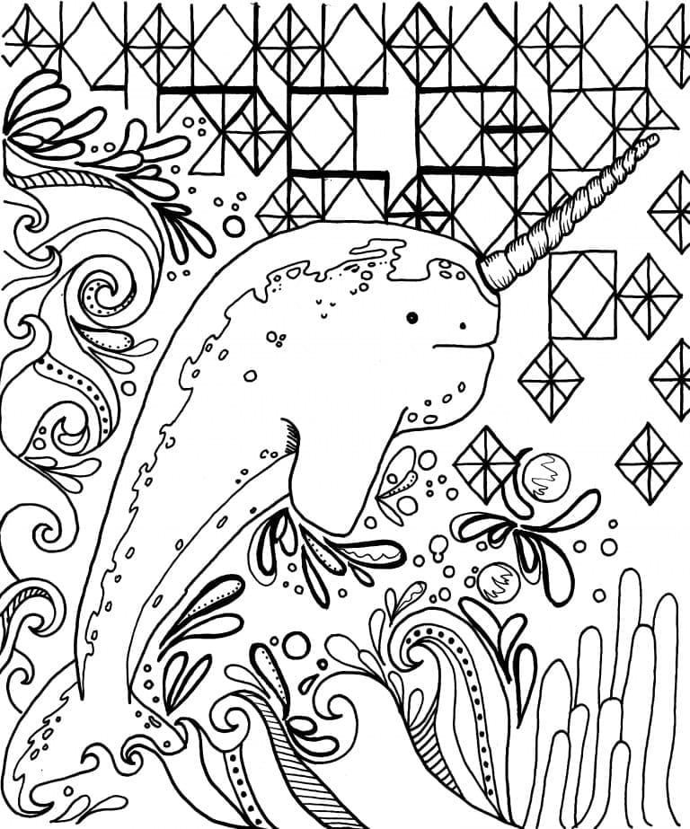 Narwhal coloring pages