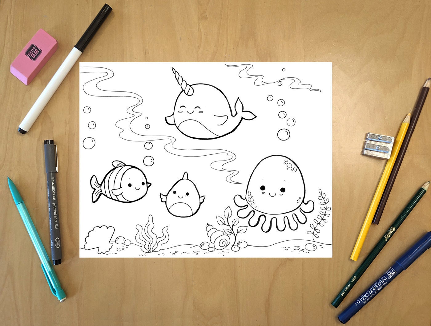 Narwhal coloring pages