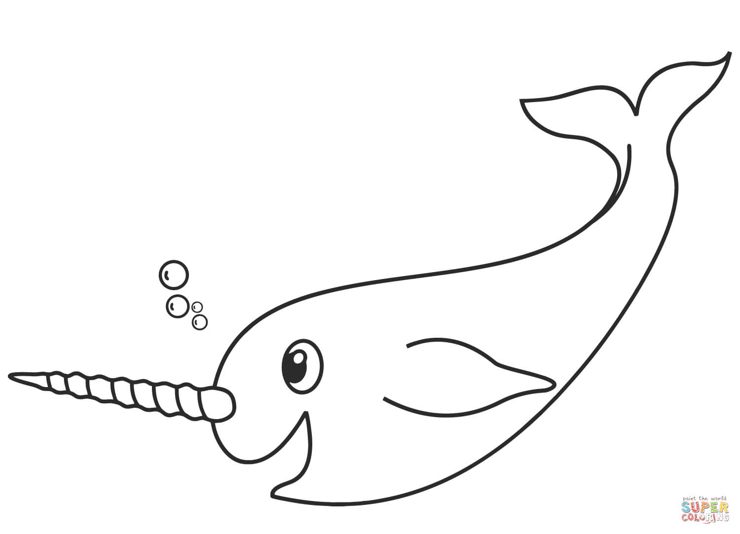 Narwhal coloring page free printable coloring pages