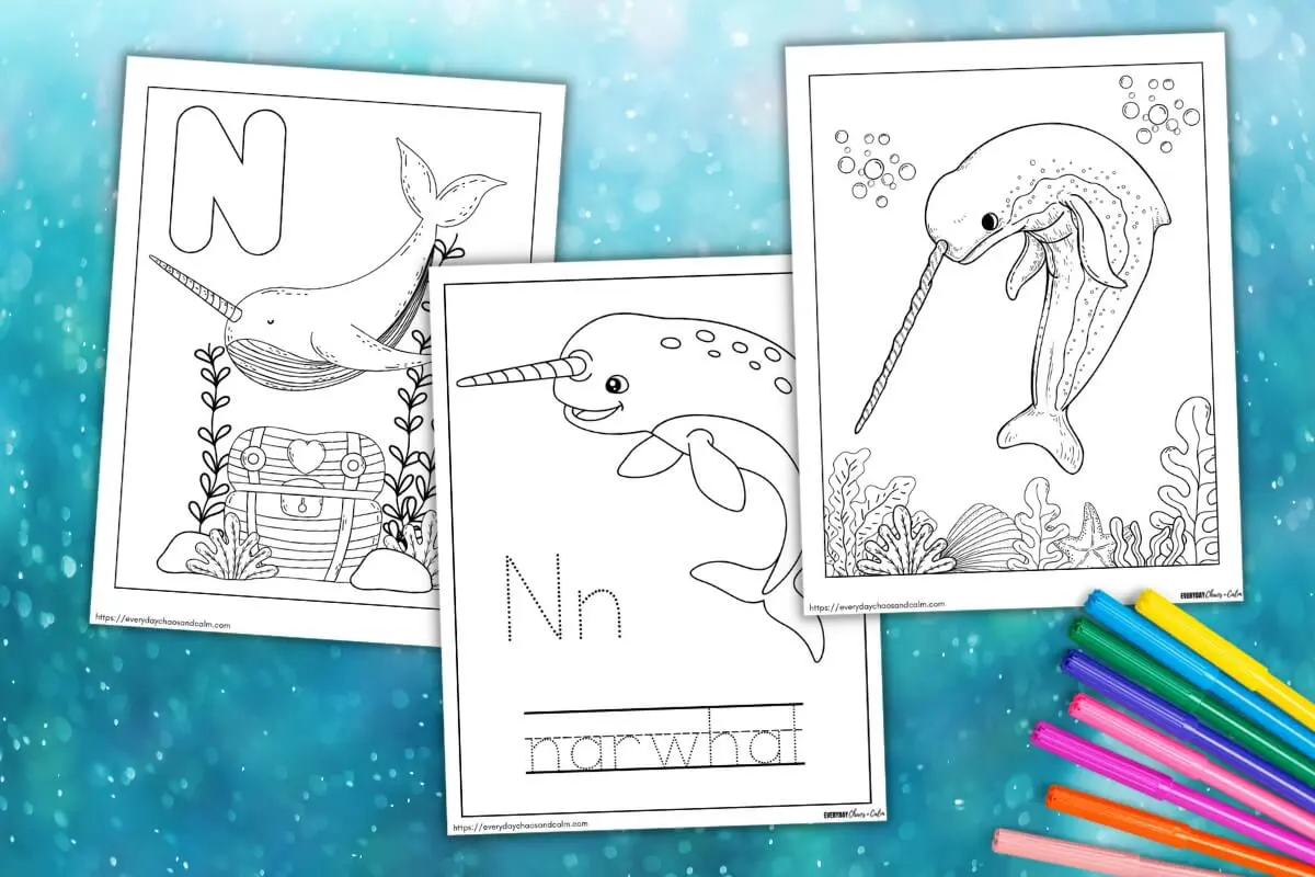 Free narwhal coloring pages for kids