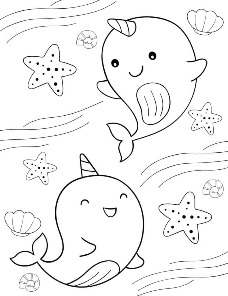 Narwhal coloring pages