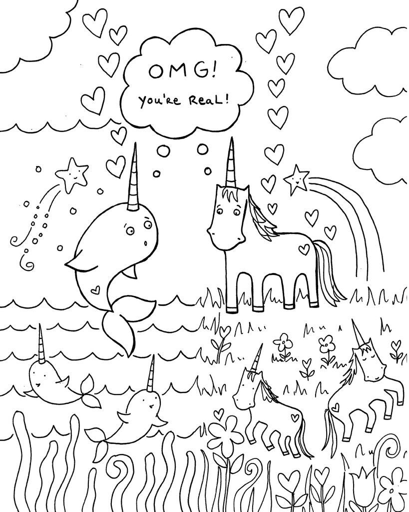 Narwhal coloring pages