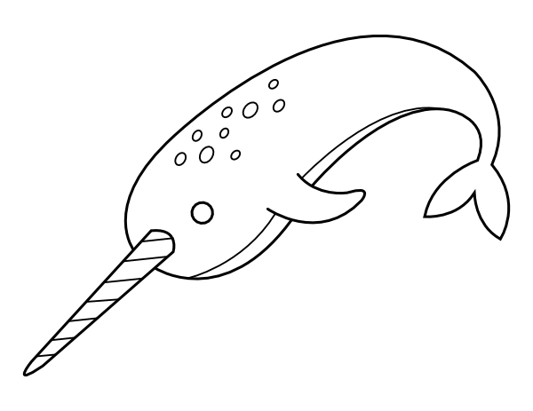 Printable narwhal coloring page