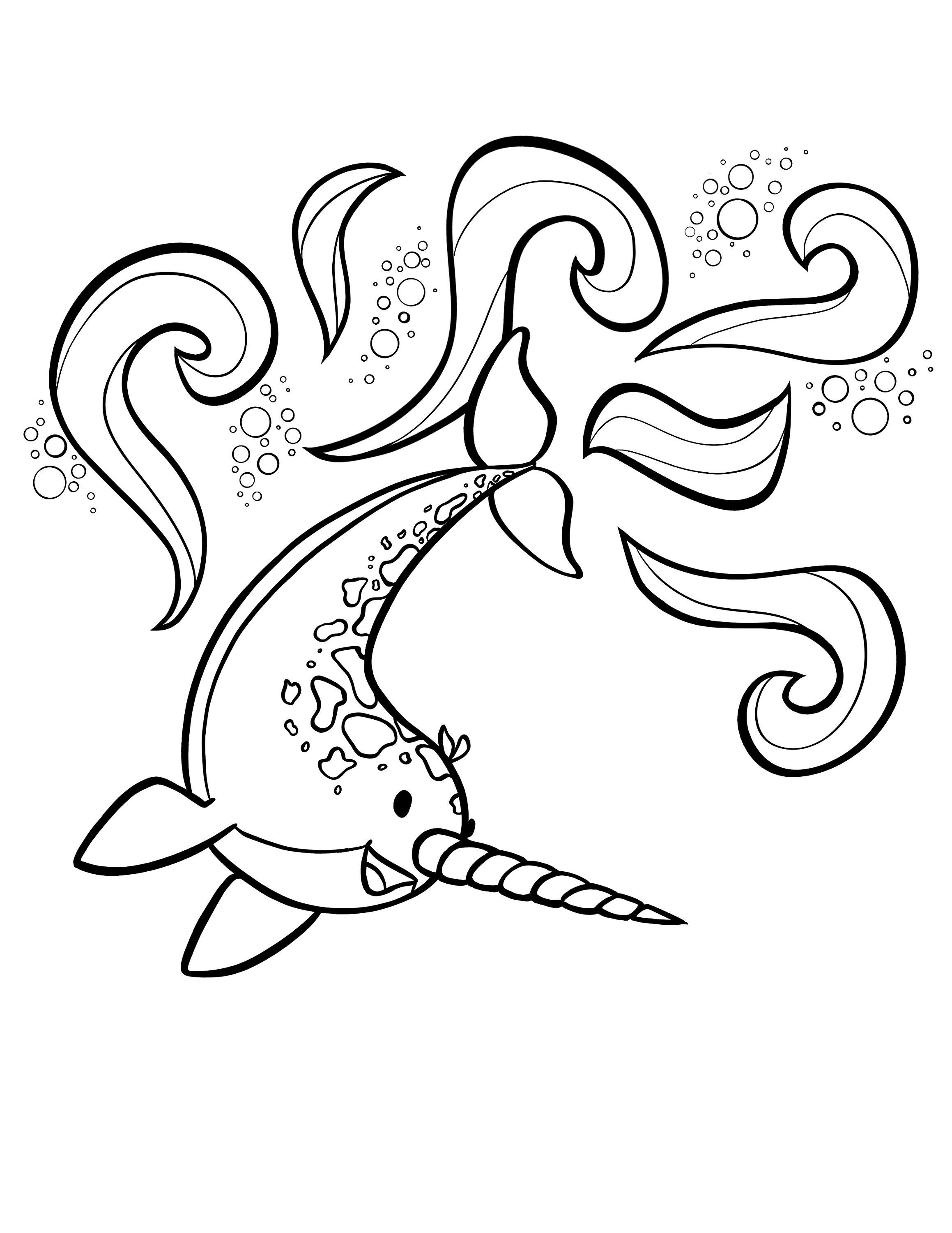 Narwhal coloring page