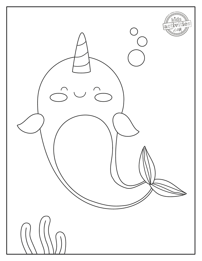 Free printable narwhal coloring pages kids activities blog