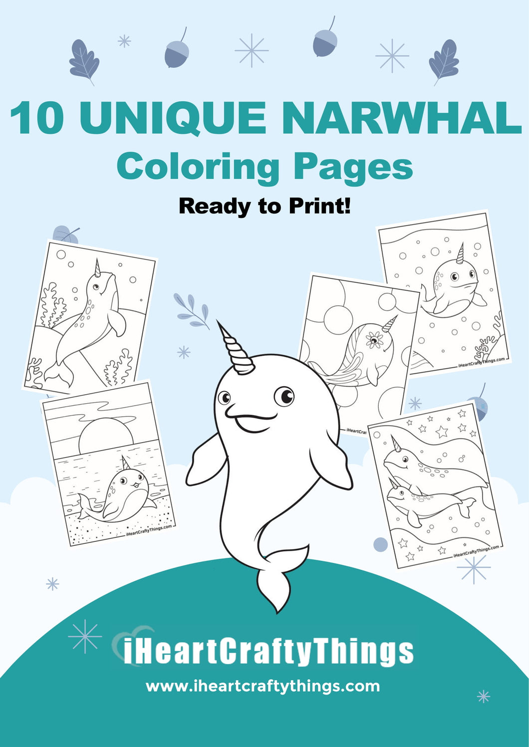 Narwhal coloring pages â i heart crafty things