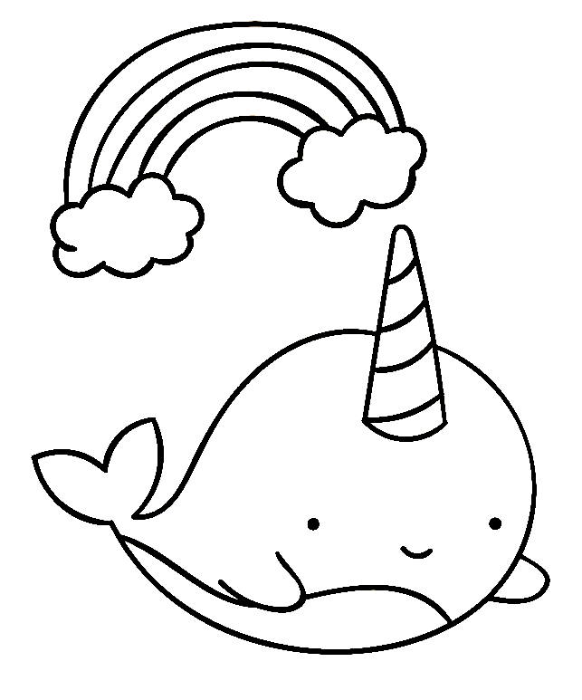 Narwhal coloring pages printable for free download