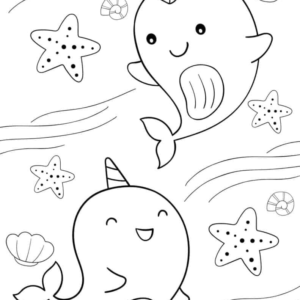 Narwhal coloring pages printable for free download