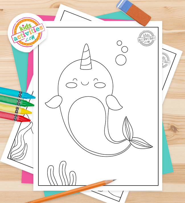 Free printable narwhal coloring pages kids activities blog