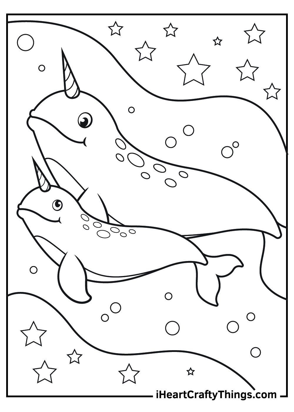 Narwhal coloring pages free printables