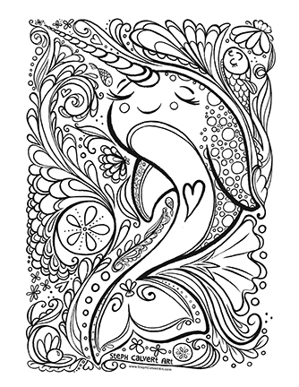 Narwhal coloring sheet