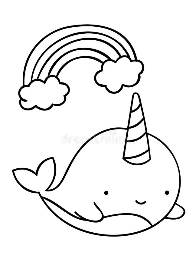 Drawn narwhal stock illustrations â drawn narwhal stock illustrations vectors clipart