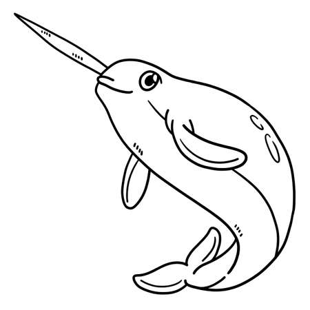 Narwhal coloring page cliparts stock vector and royalty free narwhal coloring page illustrations