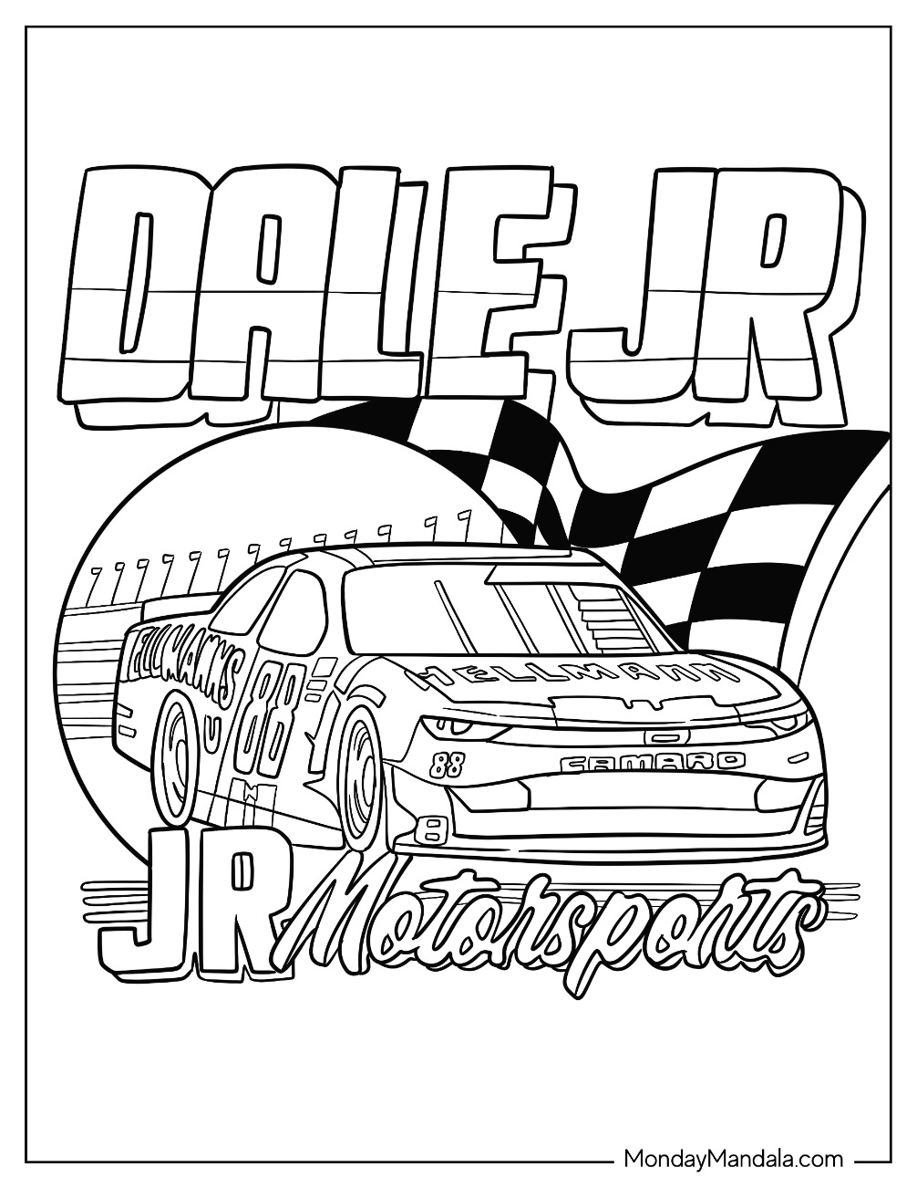 Nascar coloring pages free pdf printables