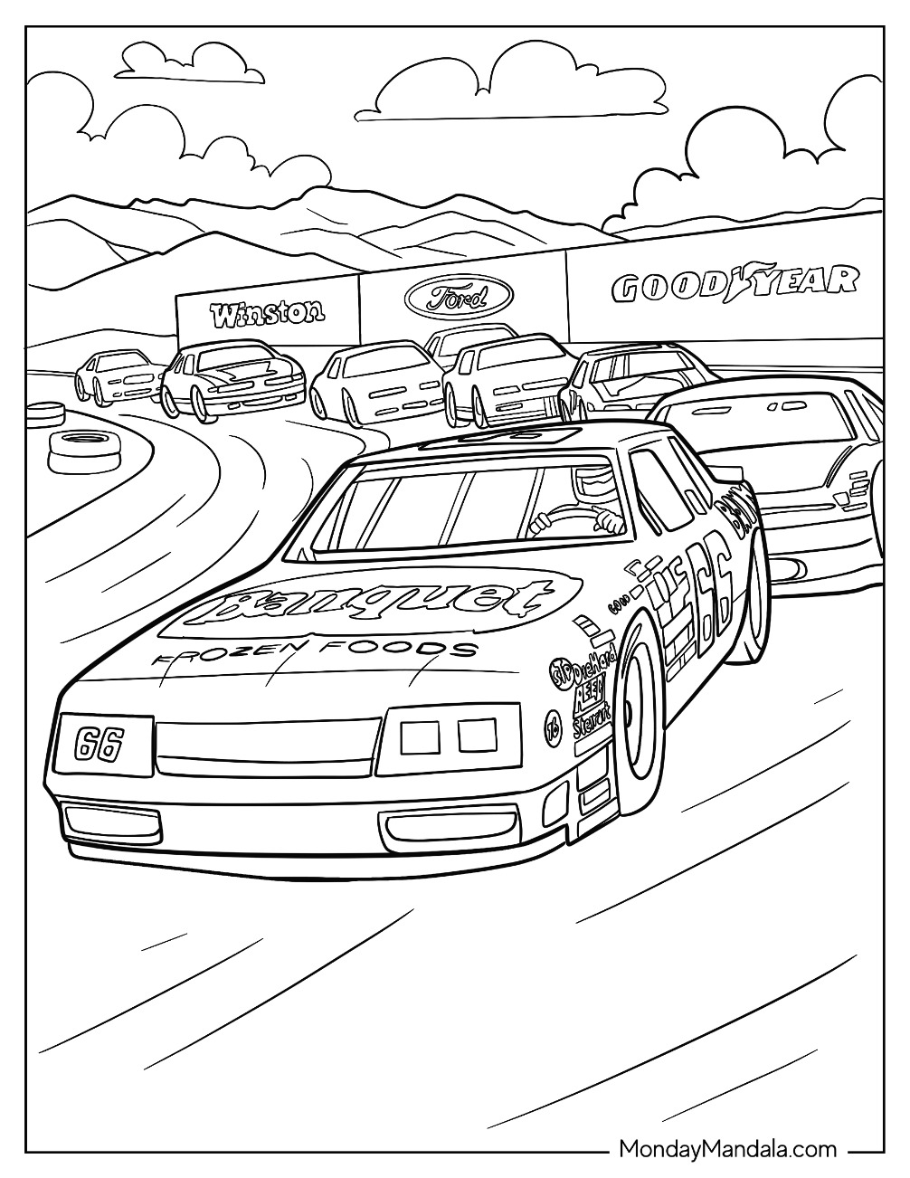 Nascar coloring pages free pdf printables