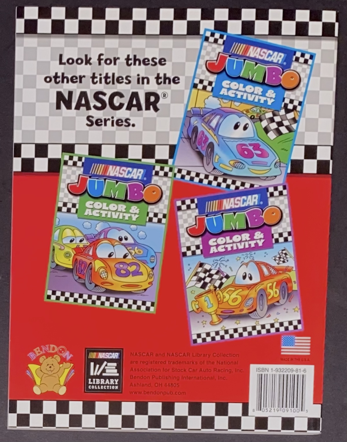 Nascar racing childrens workbooks â car