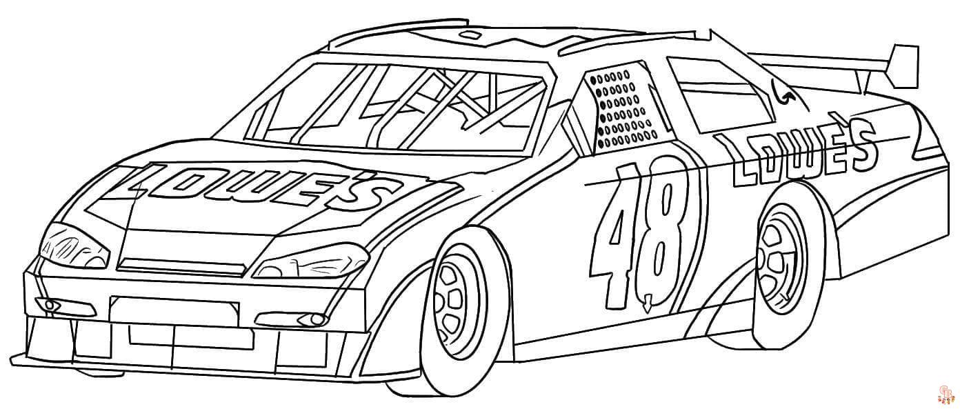 Racing car coloring pages