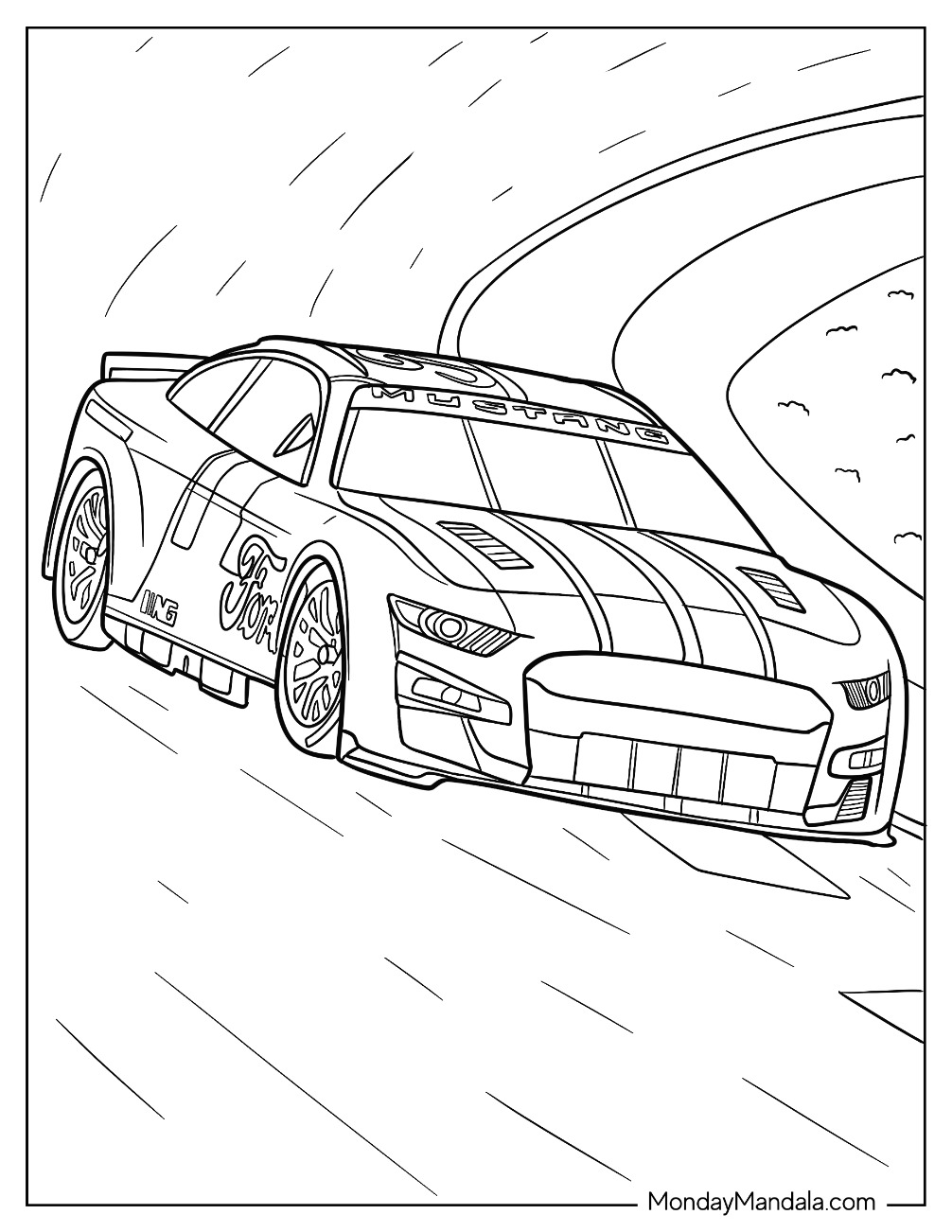 Nascar coloring pages free pdf printables