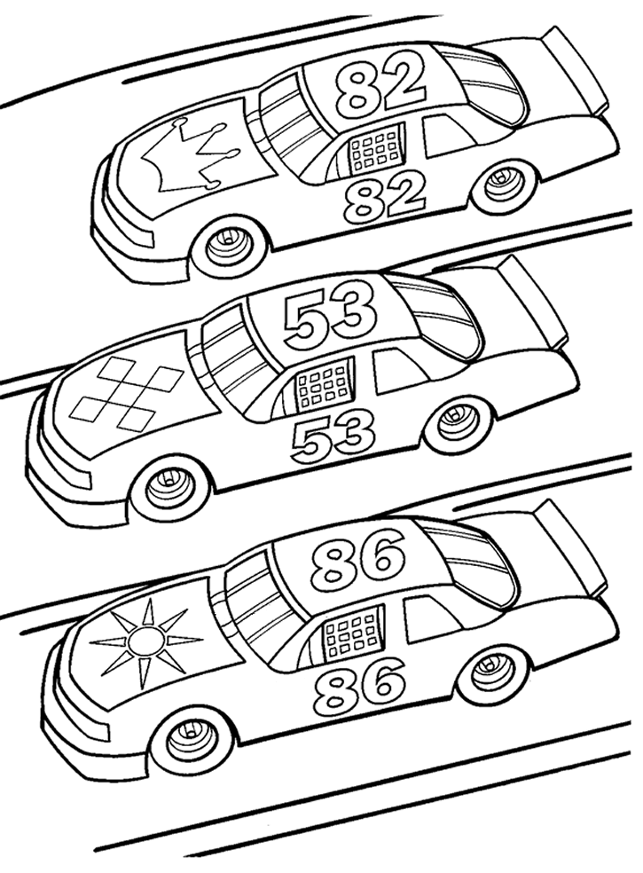 Nascar coloring pages