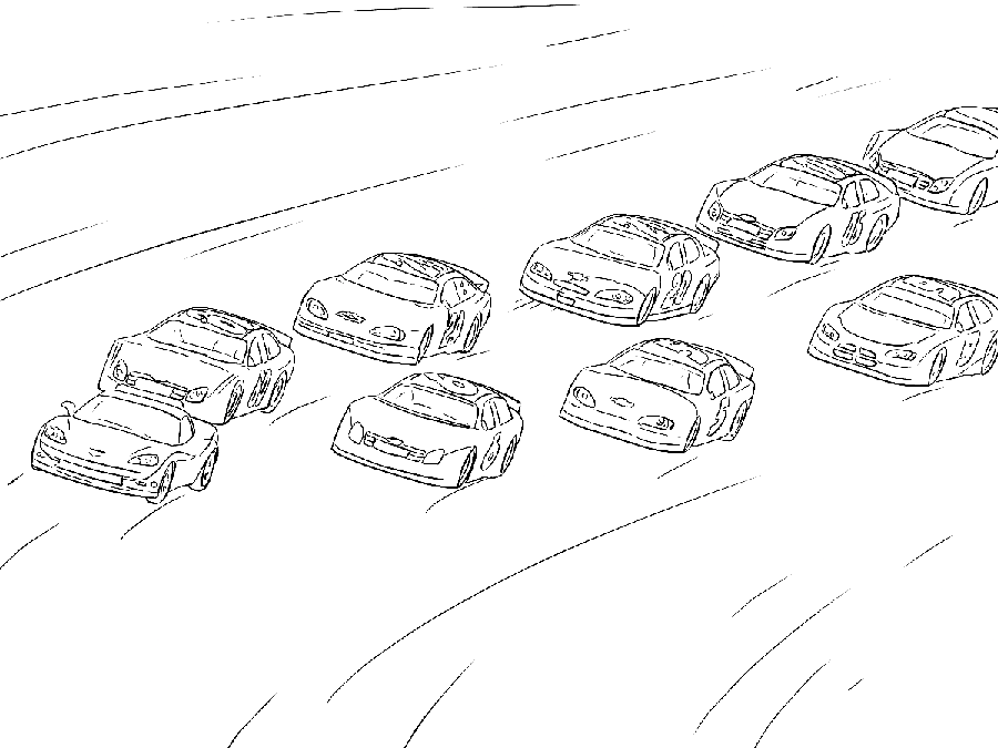 Nascar racing coloring page