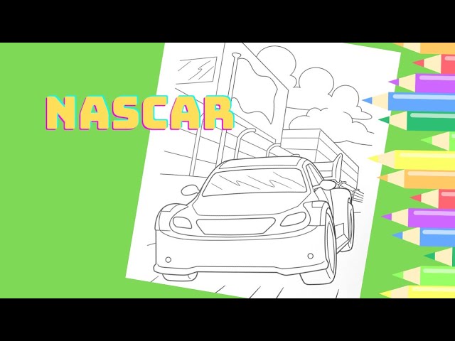 Coloring a race car nascar coloring pages art color with arkers ohuhu otors racing car