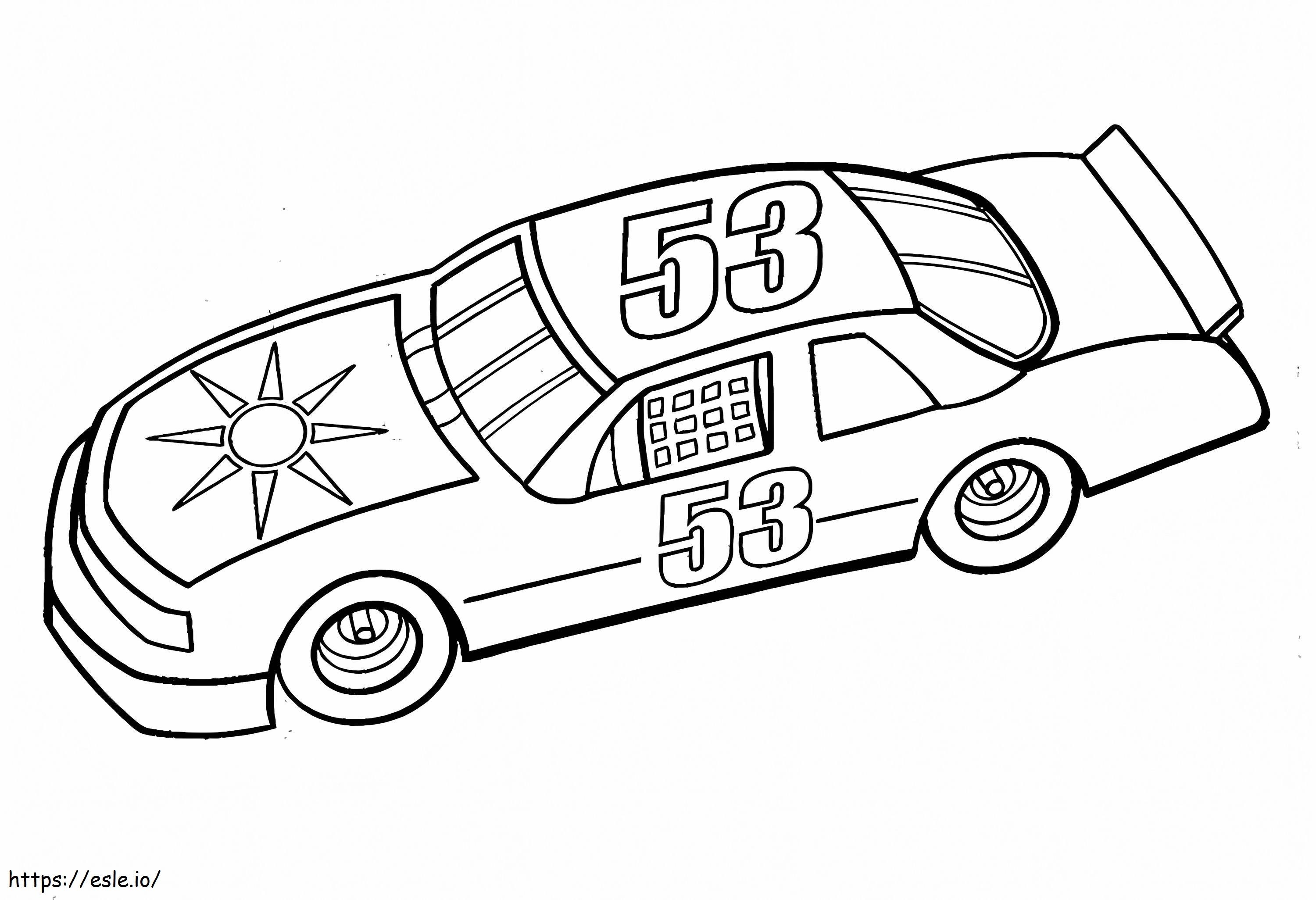 Nascar race car coloring page