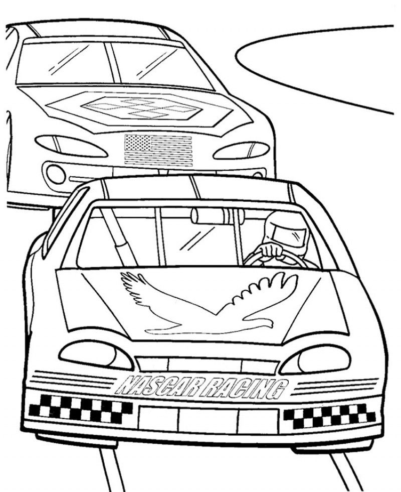 Nascar coloring pages