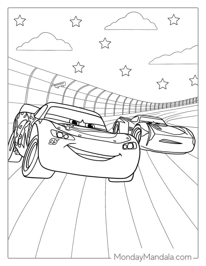 Race car coloring pages free pdf printables