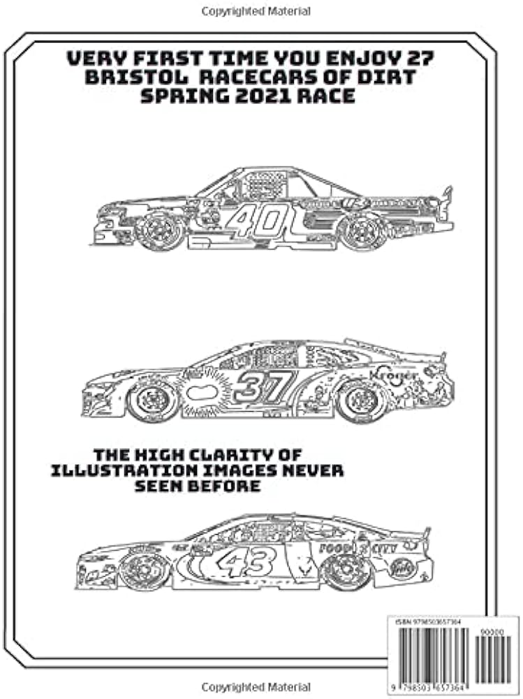 Nascar coloring book for kids national series at bristol motor speedway nascar coloring pages spielberg steven f books