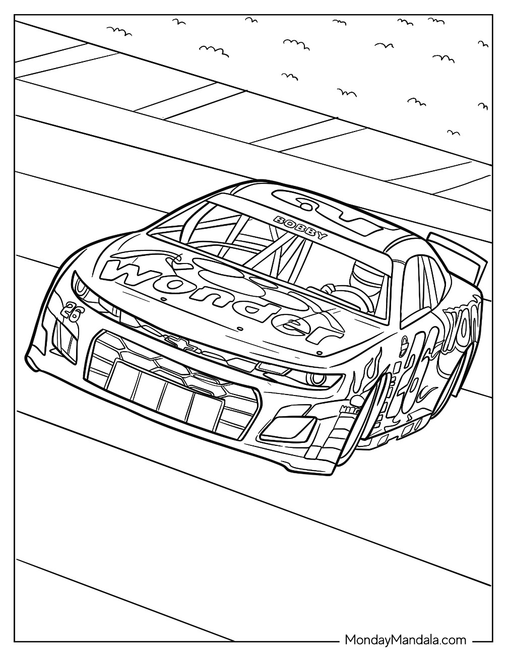 Nascar coloring pages free pdf printables