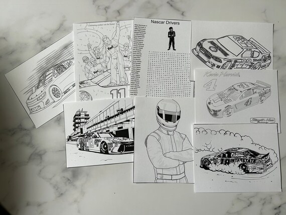 Nascar coloring pages racing coloring sheets party favors party favor fillers personalized race car party