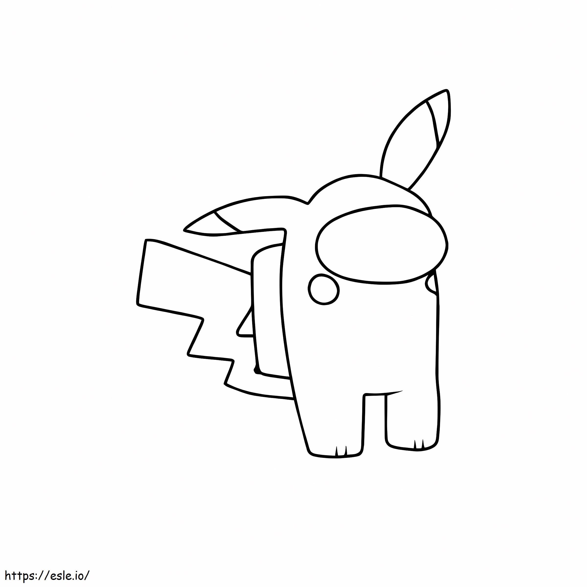 Basic among us pikachu skin coloring page