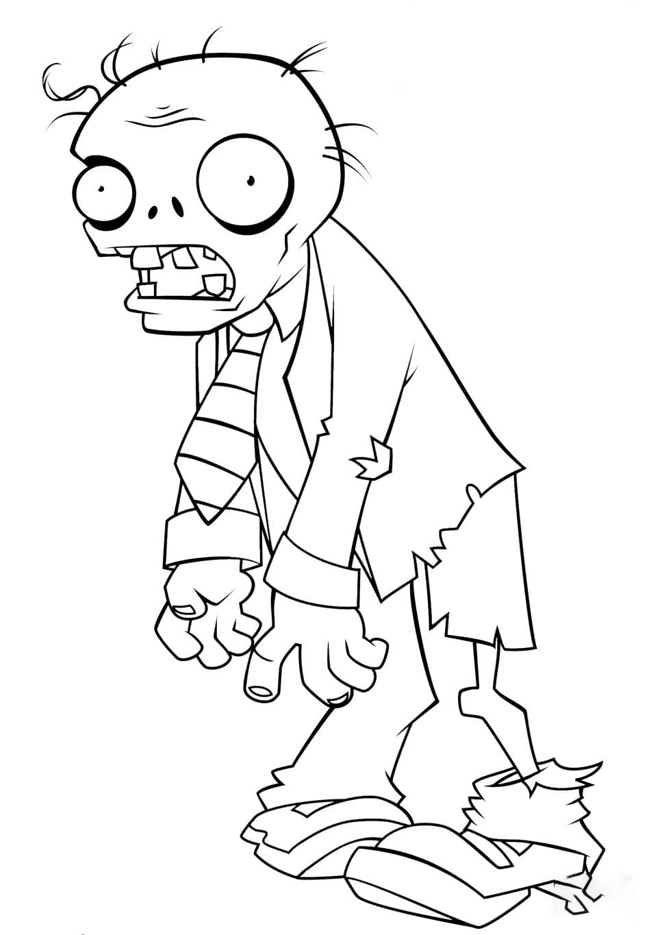 Basic zombie coloring page