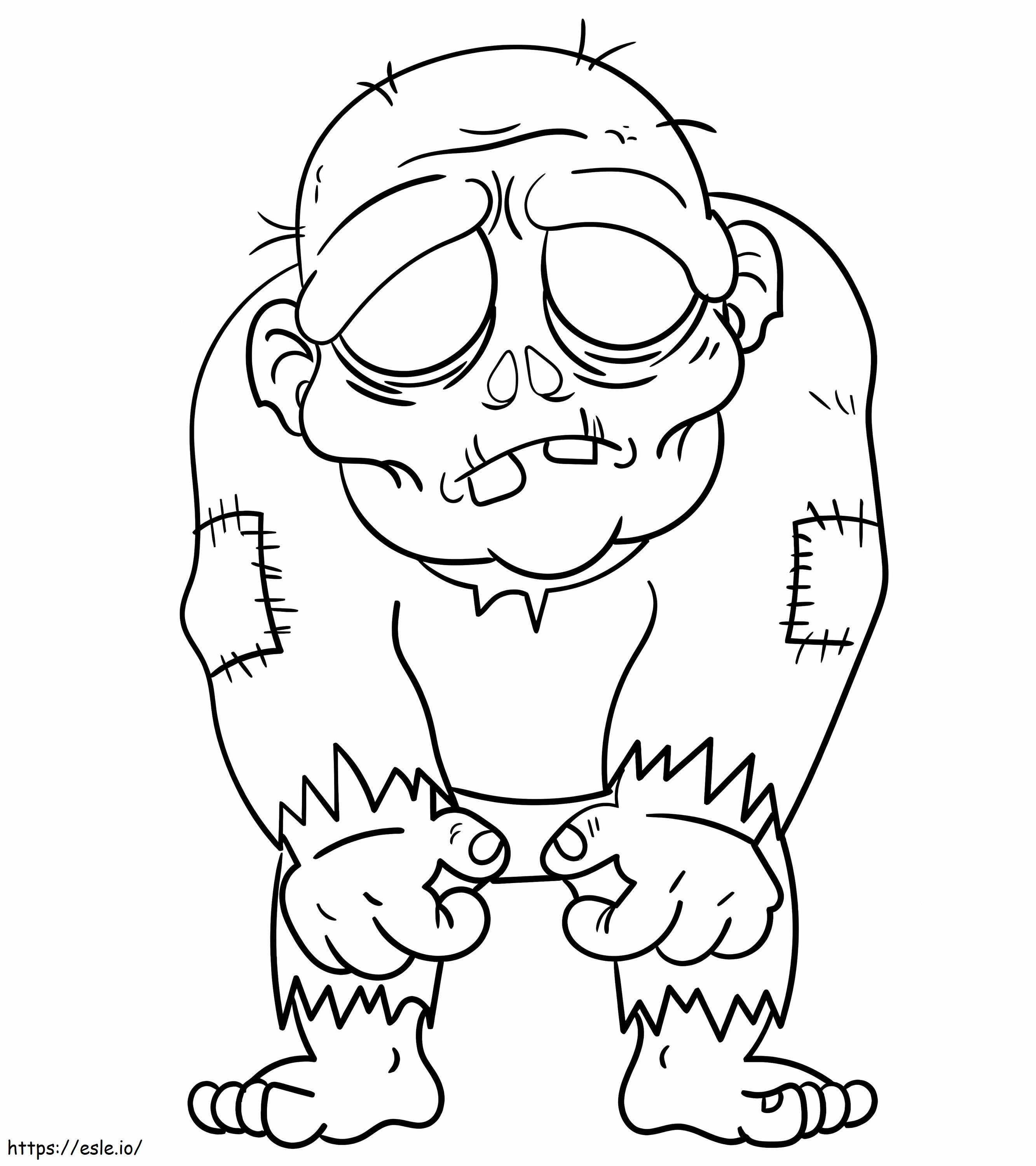 Basic zombie coloring page