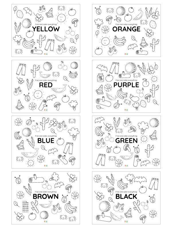 Printable coloring pages of colors